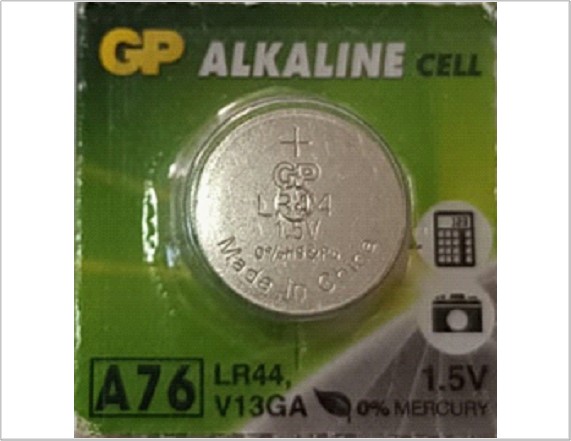 [GPA76-LR44] BATERIA ALKALINA A76 TIPO RELOJ