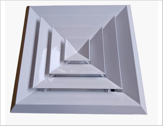 [DFR-30C-C/D] DIFUSOR DE AIRE 4 VIAS INYECCIÓN 30X30, CON DAMPER